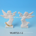 Wholesale white porcelain angel figurine for home decoration